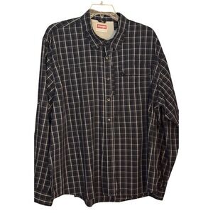Wrangler Premium Quality Mens 3XL Plaid Roll Tab Long Sleeve‎ Shirt
